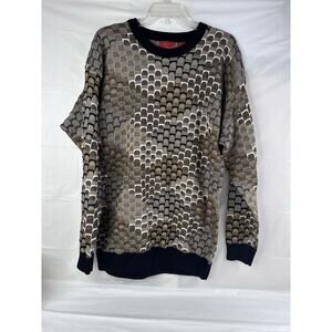 J Simon Sweater Men's Large 3D Knit Grandpacore Cosby Biggie Y2K 90’s